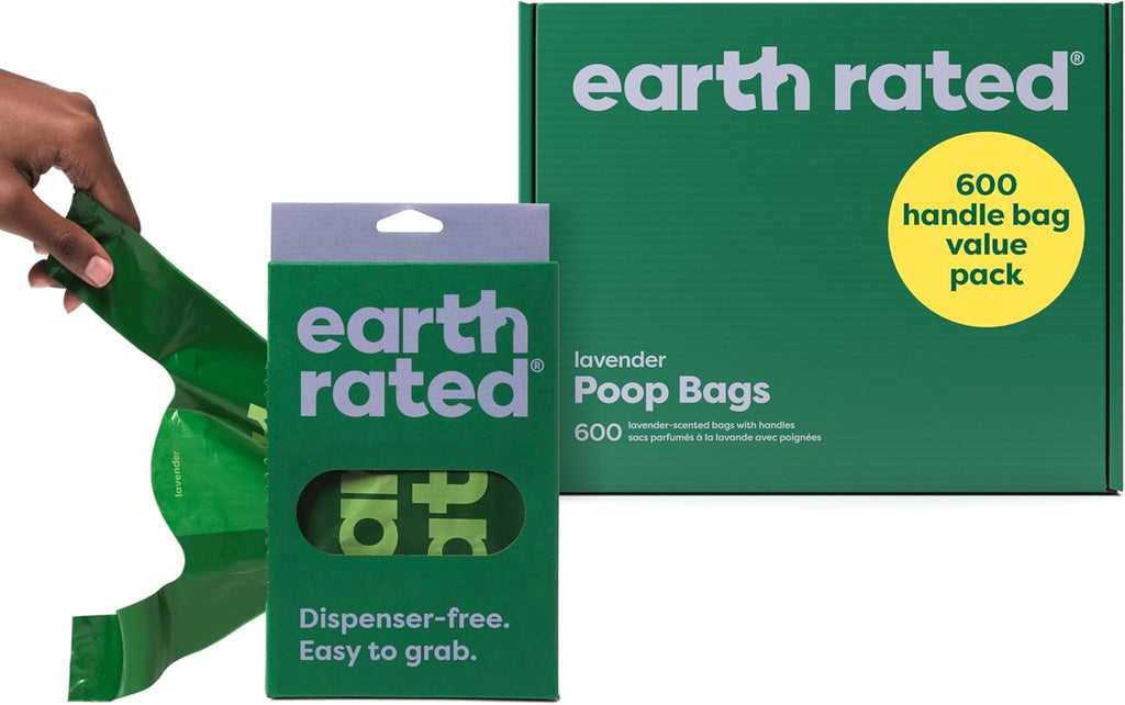 Premium Lavender Dog Poo Bags with Handles - 600 Leakproof & Easy Tie Value Pack