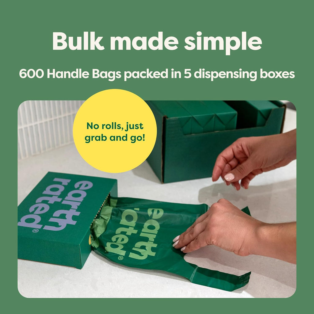 Premium Lavender Dog Poo Bags with Handles - 600 Leakproof & Easy Tie Value Pack